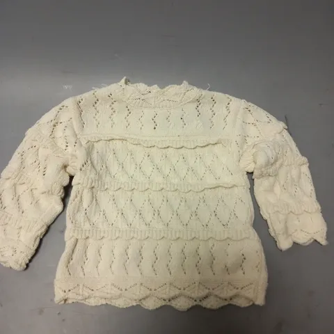 ZARA KNITTED CREAM JUMPER - UK 9-12 YEARS