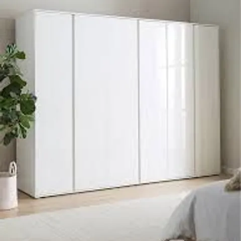 BOXED LAYTON GLOSS 6 DOOR WARDROBE - WHITE (6 BOXES)
