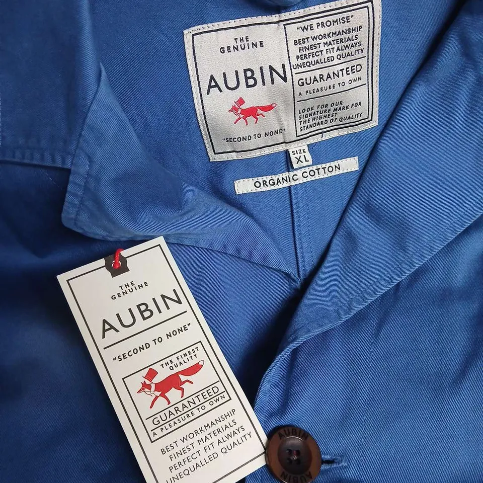 THE AUBIN THEALBY TWILL JACKT IN WASHED BLUE - XL