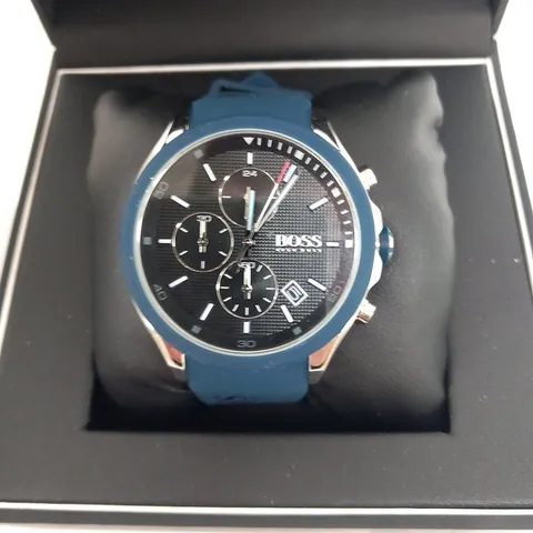 BOXED HUGO BOSS BLUE STRAP WRIST WATCH