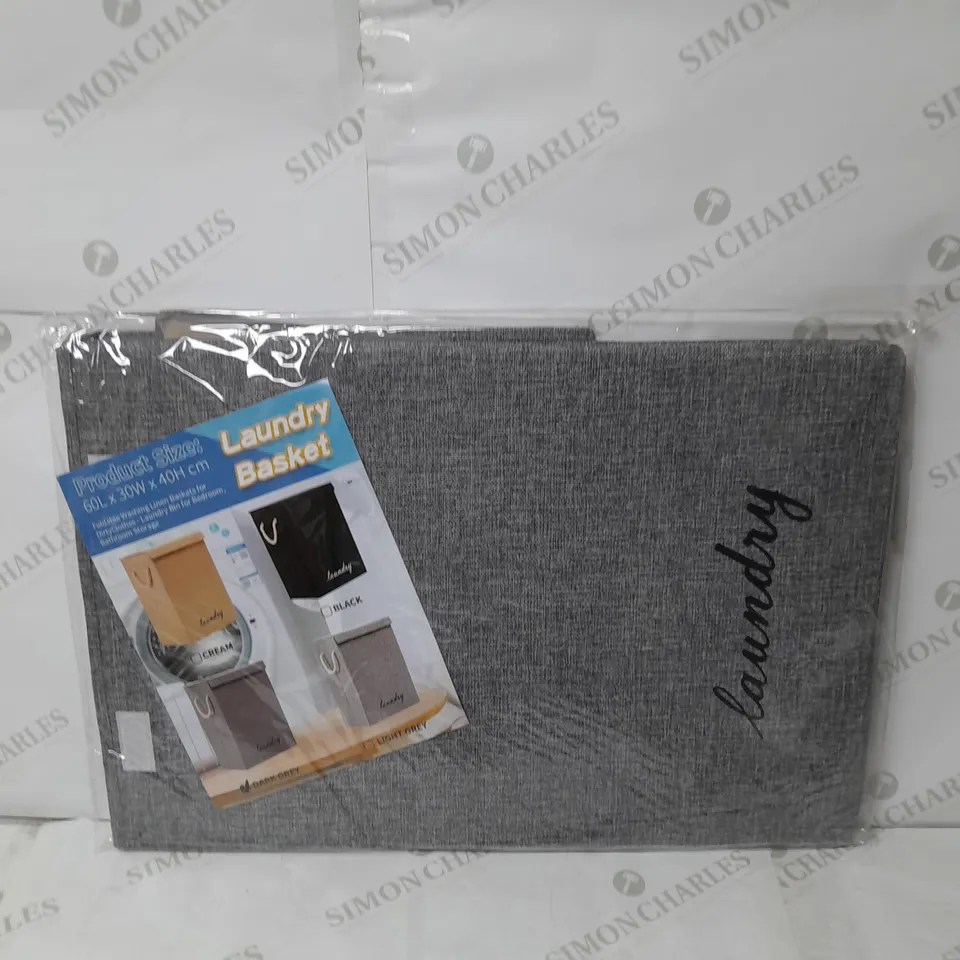 SEALED COLLAPSIBLE LAUNDRY BASKET IN DARK GREY - 60X30 