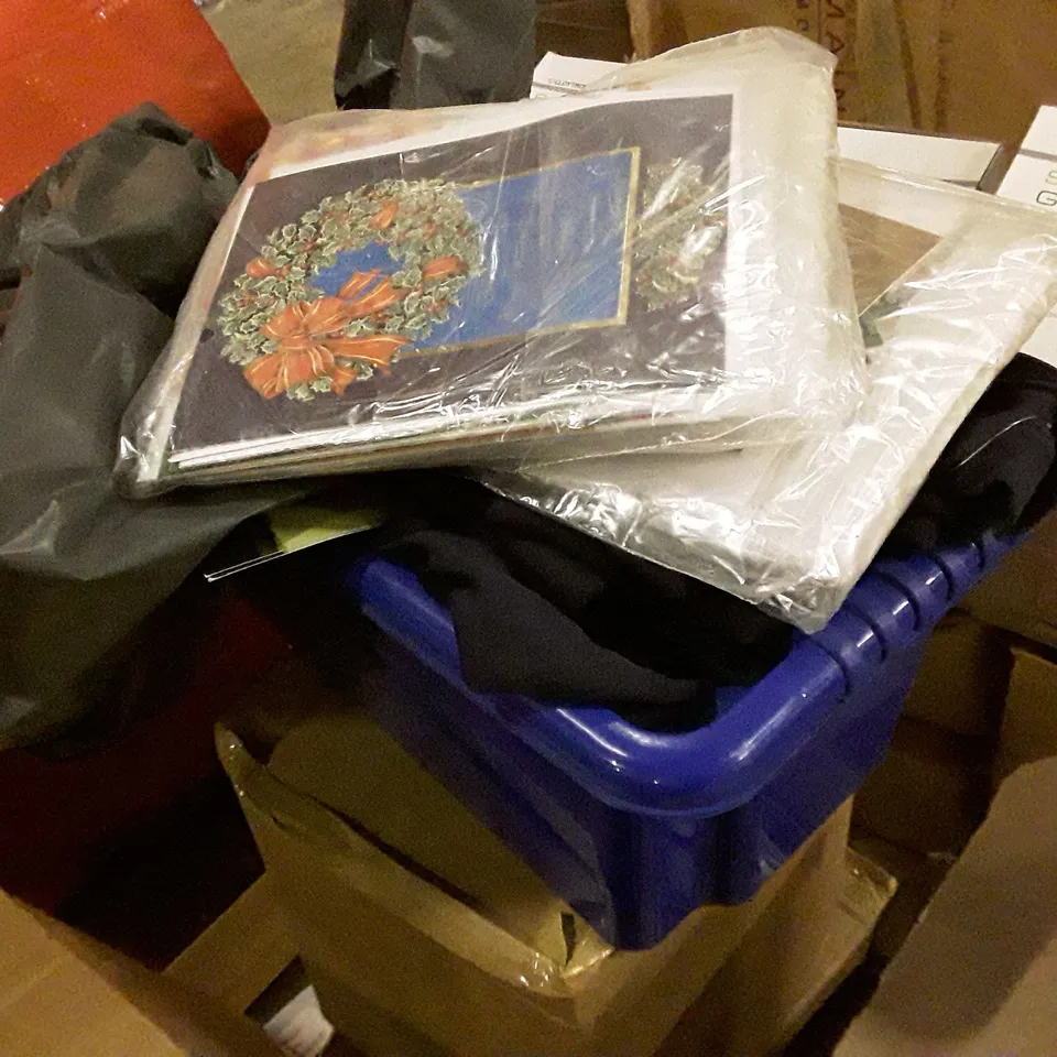 PALLET OF BRAND NEW HOMEWARE STOCK INCLUDING HAIR STRAIGHTENERS, CHRISTMAS CARDS & LIGHTS