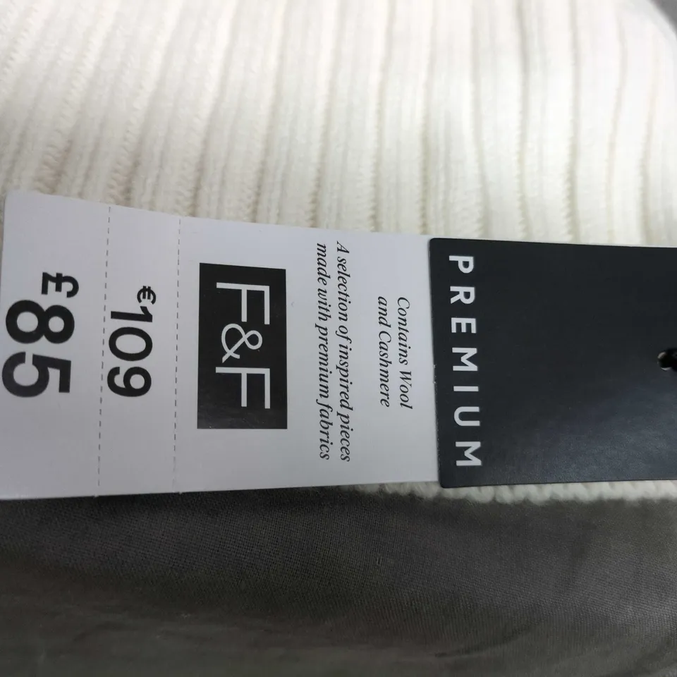 F&F PREMIUM CREAM KNIT JUMPER LARGE