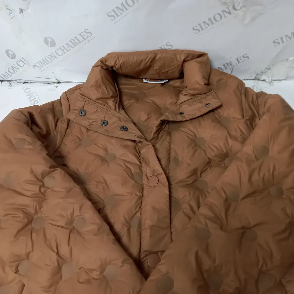 MASAI COPENHAGEN TUVA QUILTED COAT STRAIGHT LOOSE TOBACCO BROWN MEDIUM