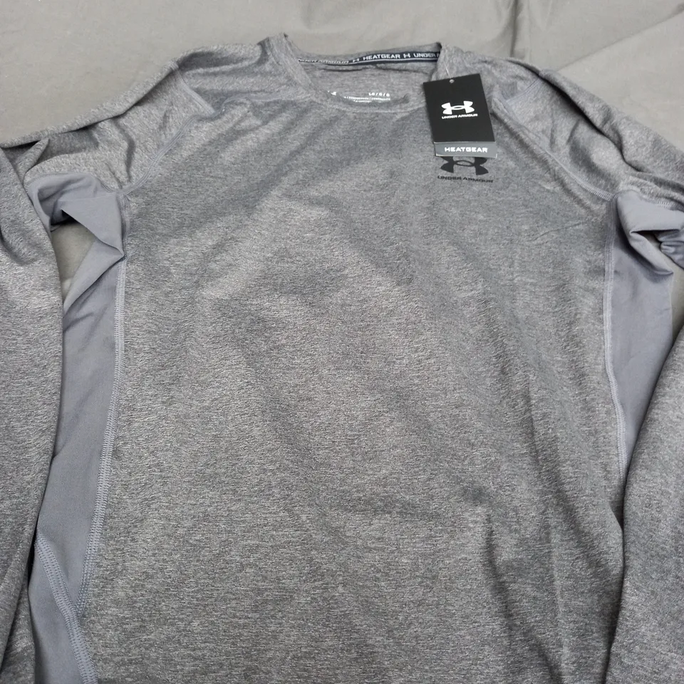UNDER ARMOUR HEATGEAR LIGHT GREY T-SHIRT - LARGE