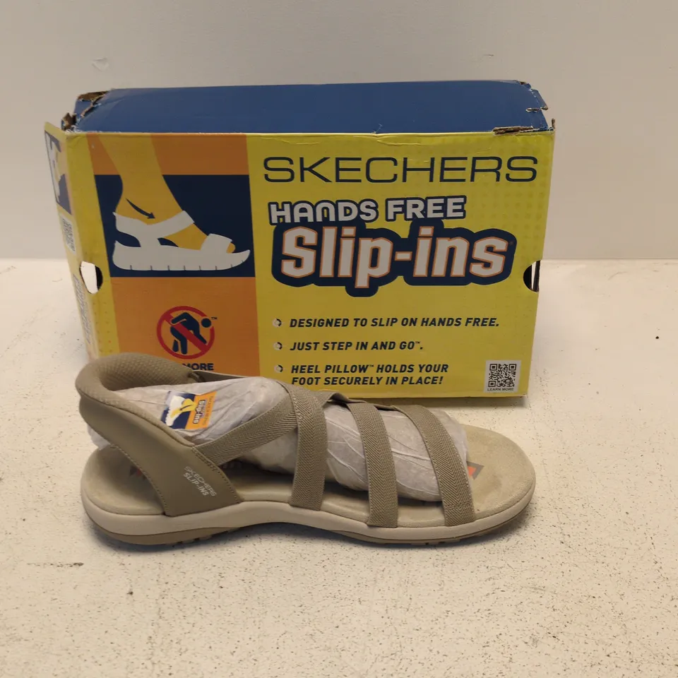 SKECHERS HANDS FREE SLIP-INS SANDALS – BEIGE (UK 8)