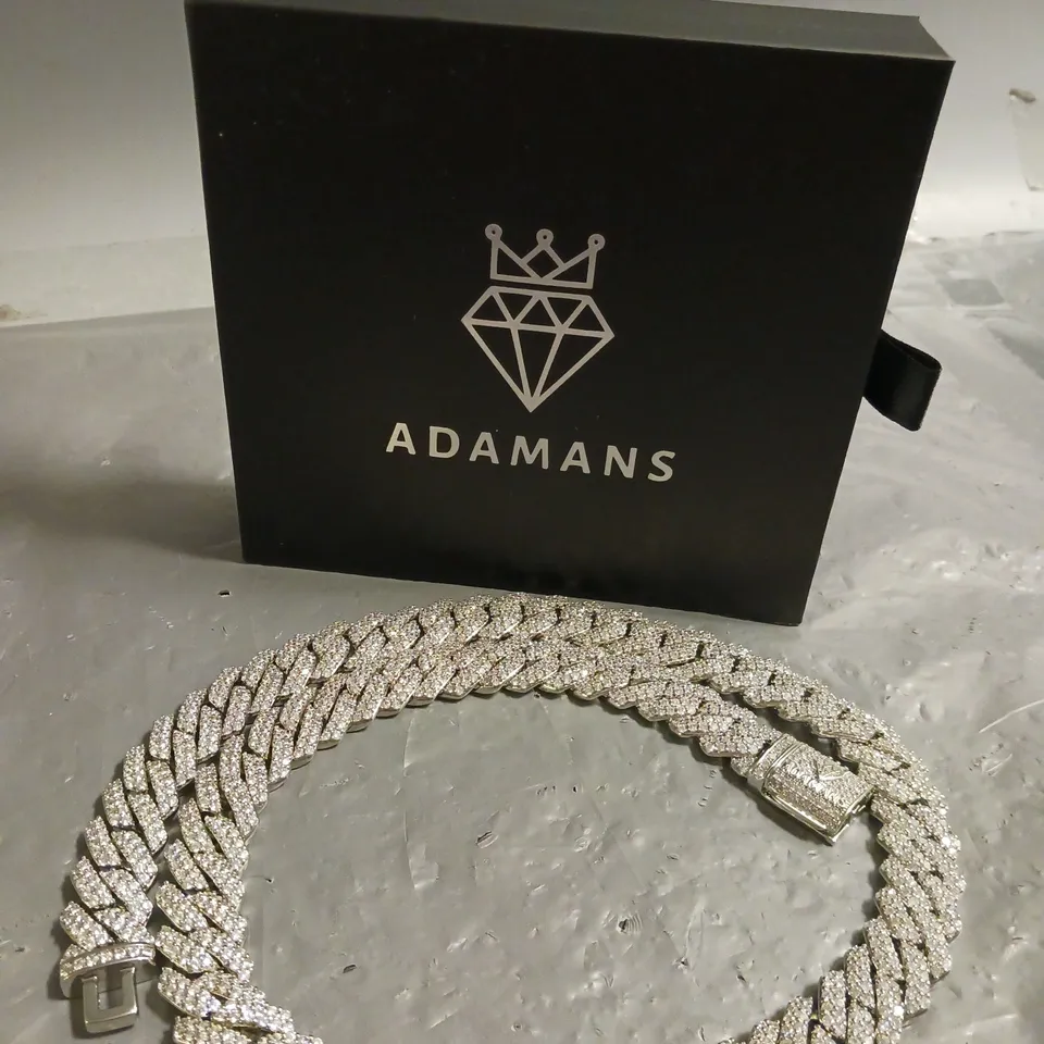 BOXED 14MM MONACO CHAIN - WHITE GOLD