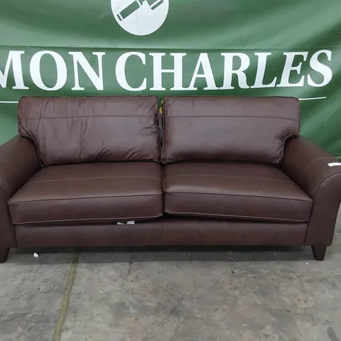 QUALITY BRITISH MADE LOUNGE Co FOUR SEATER SOFA BROWN LEATHER
