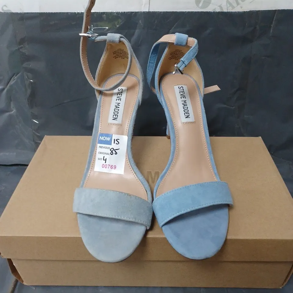 BOXED PAIR OF STEVE MADDEN JADELLE SUEDE OCCASSIONAL HIGH HEEL SHOES SIZE 37