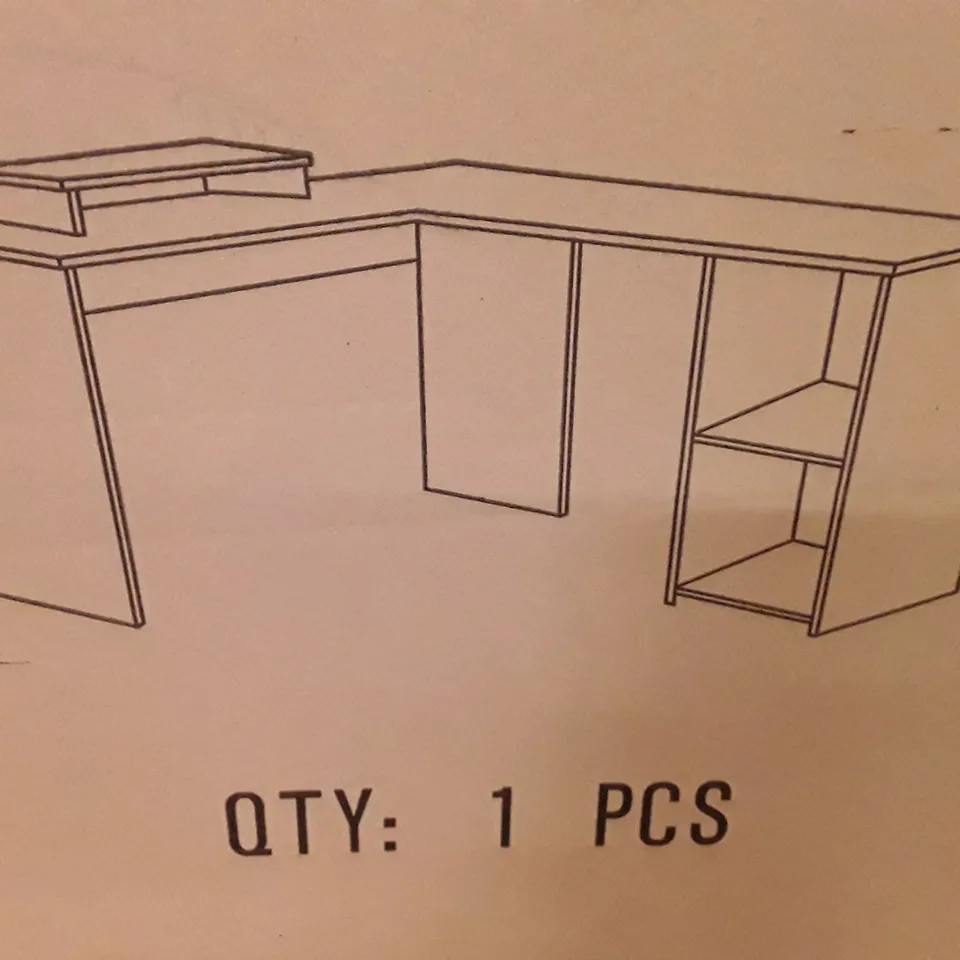 PALLET CONTAINING 13 BOXED L-SHAPED DESKS