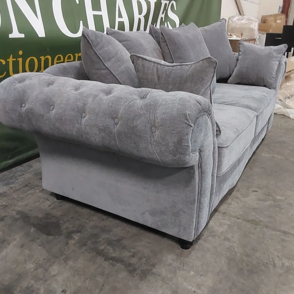 QUALITY DESIGNER WINDSOR 3 SEATER FABRIC SCATTER BACK SOFA 