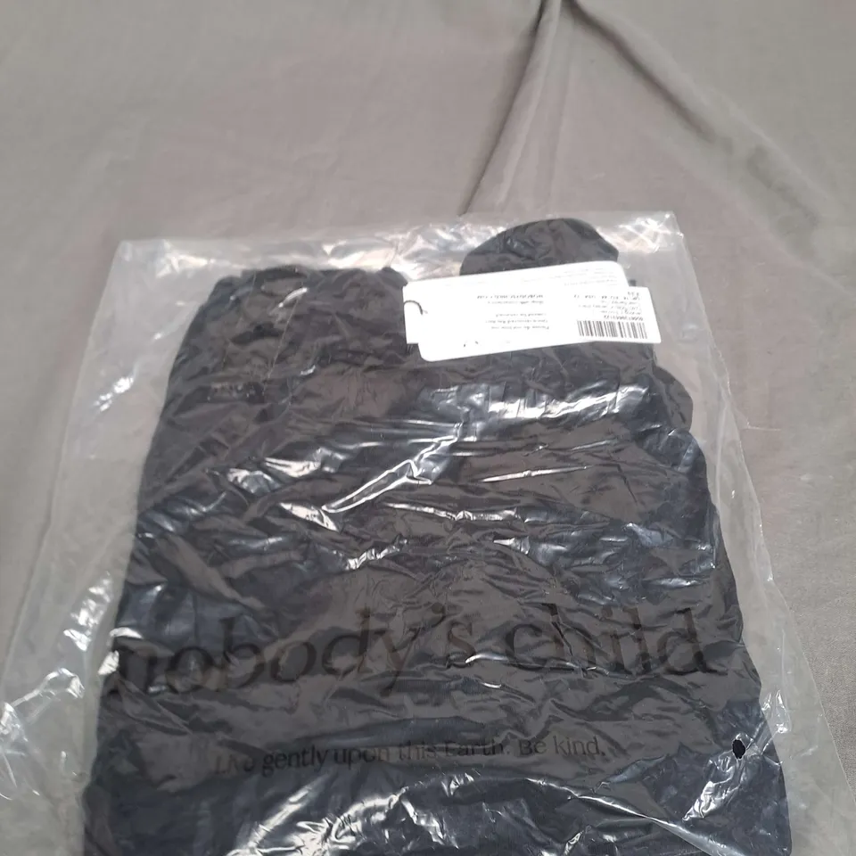 BAGGED NOBODYS CHILD JERSEY BLACK TWIST BARDOT TOP SIZE 16