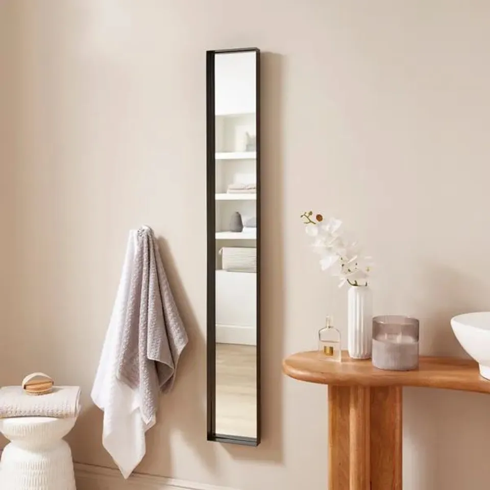 BOXED NEW YORK SLIM FULL LENGTH WALL MIRROR - BLACK