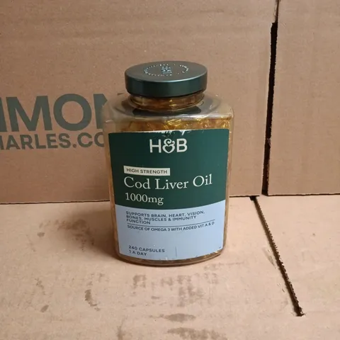 HOLLAND AND BARRETT COD LIVER OIL 1000MG 240 CAPSULES