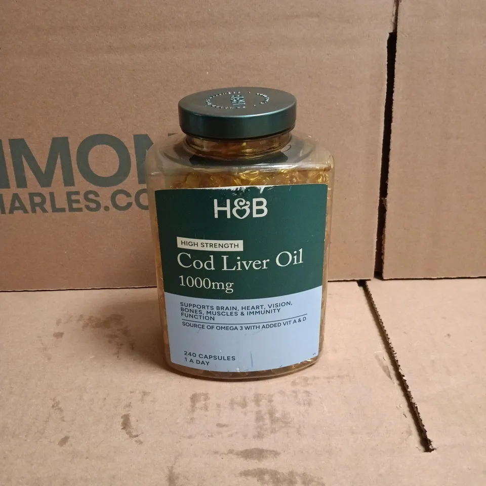 HOLLAND AND BARRETT COD LIVER OIL 1000MG 240 CAPSULES