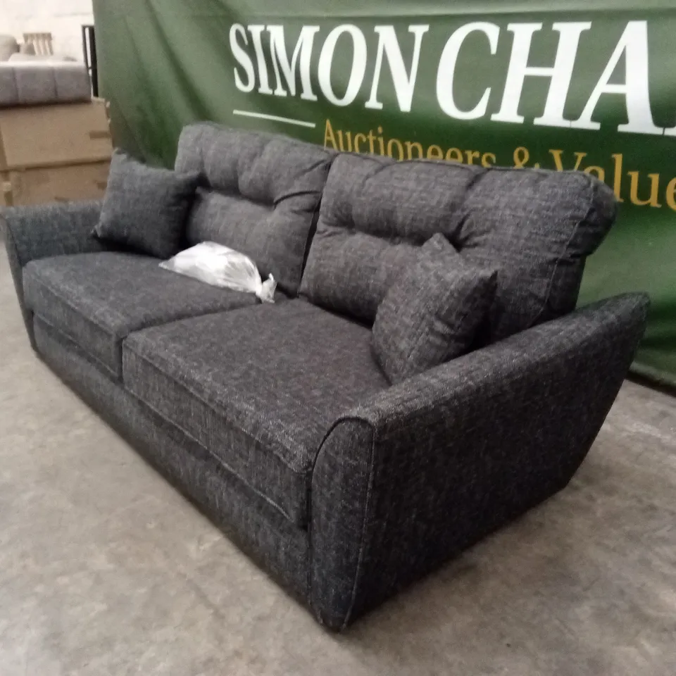 HALSTOW 3 SEATER FABRIC SOFA - CHARCOAL RRP £829