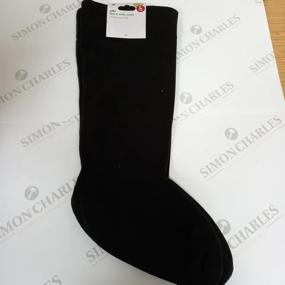 WILKO FLEECE WELLY SOCKS - SIZE 9-10