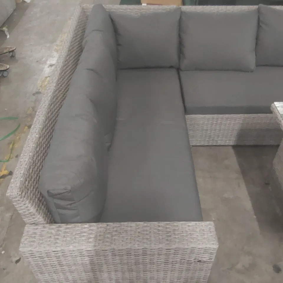 OUTSUNNY WICKER 10-PERSON GARDEN LOUNGE SET WITH CUSHIONS