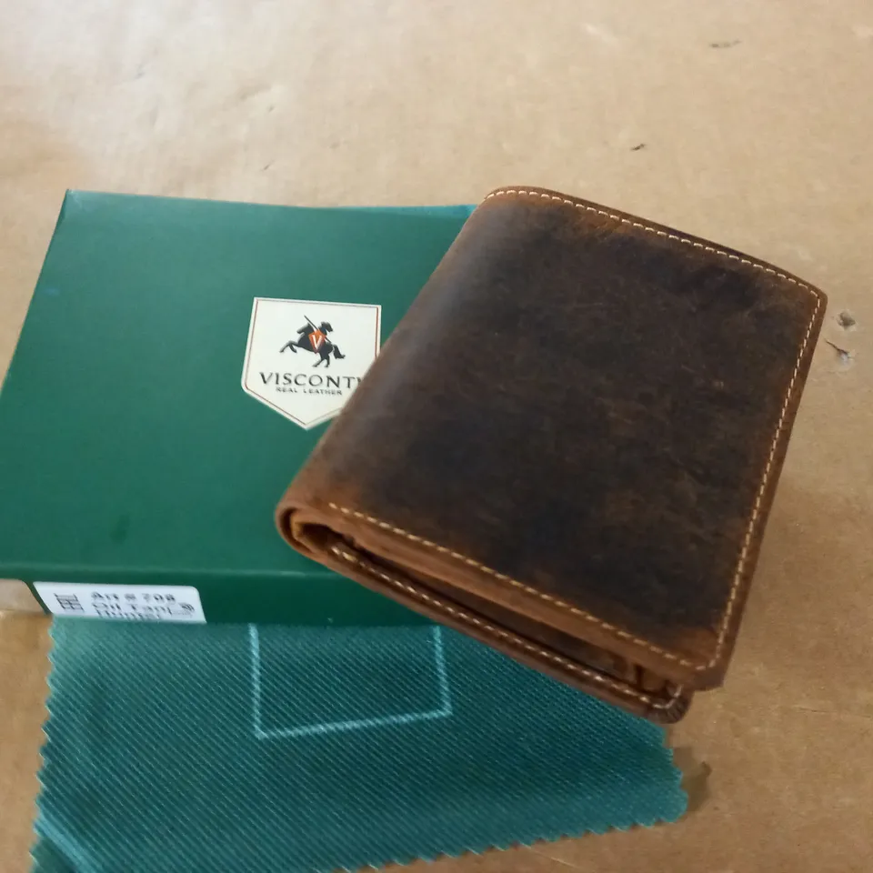 BOXED VISCONTI REAL LEATHER WALLET 
