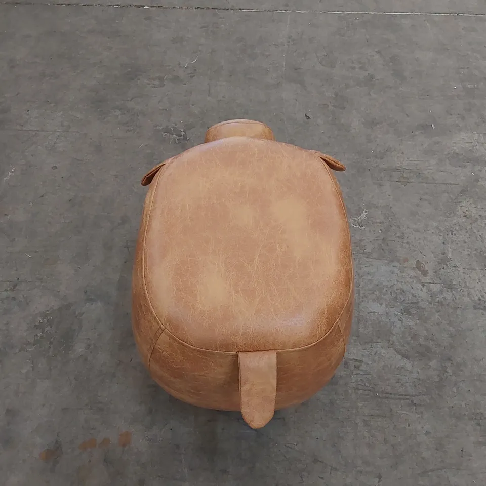 FAUX LEATHER UPHOLSTERED PIGGY POUFFE (1 ITEM)