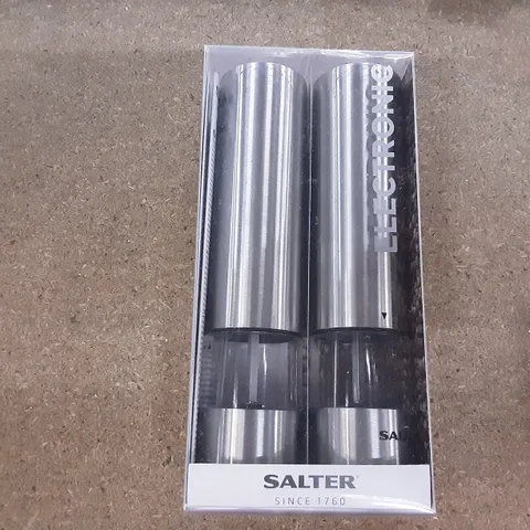 BAGGED SALTER STAINLESS STEEL ELECTRONIC SALT & PEPPER MILL SET