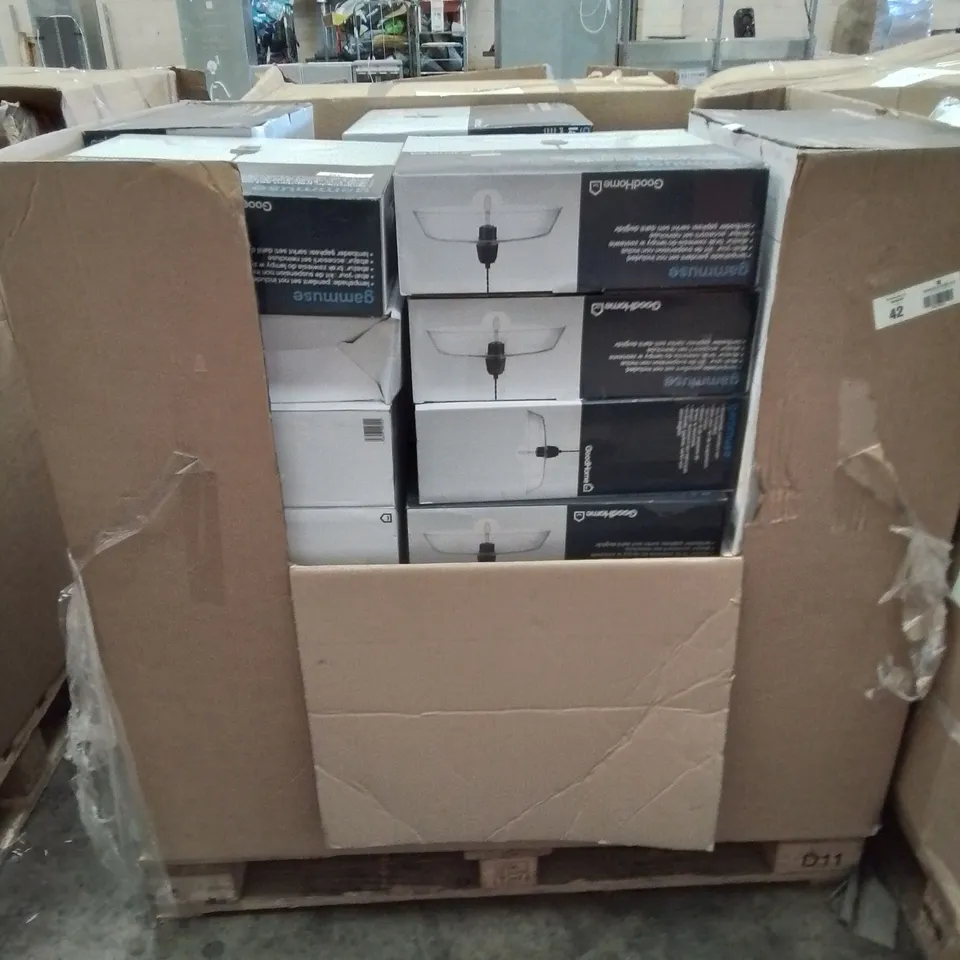 PALLET CONTAINING VARIOUS HOME ELECTRONICS LIGHTS AND FITTING ETC.