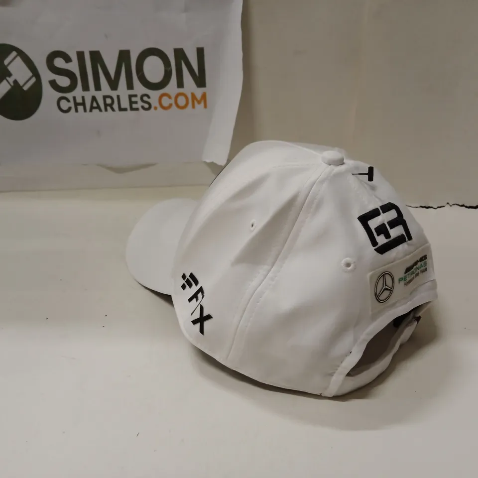 UNBOXED MERCEDES-AMG PETRONAS FORMULA ONE TEAM CAP – TWO WHITE BASEBALL CAPS