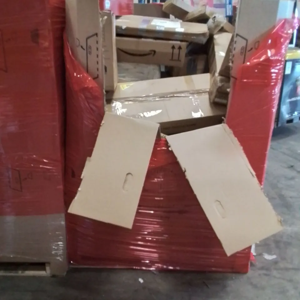 PALLET OF ASSORTED HOUSEHOLD GOODS AND PRODUCTS TO INCLUDE; ROLLER BLINDS,WATER TABLE TOY, WOK, CHILDREN'S TRICYCLE 
