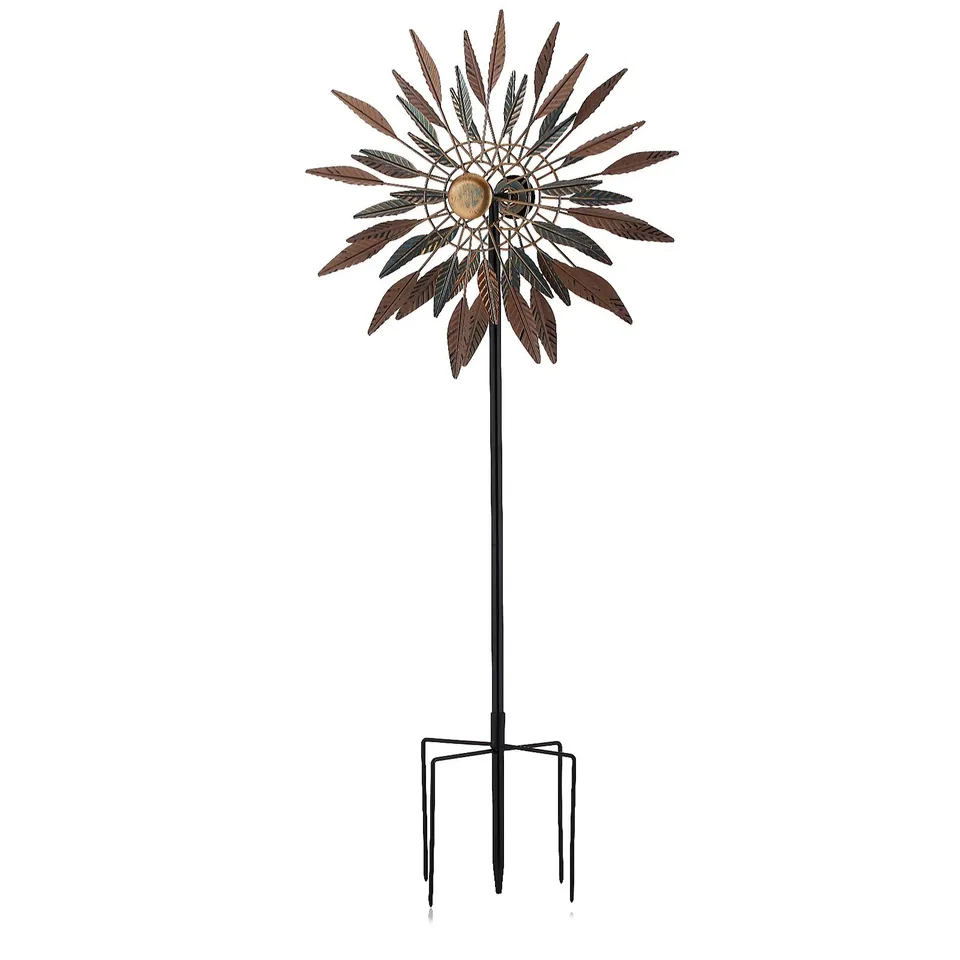 OUTLET GARDEN STORIES METAL WINDMILL SPINNER GARDEN STAKE