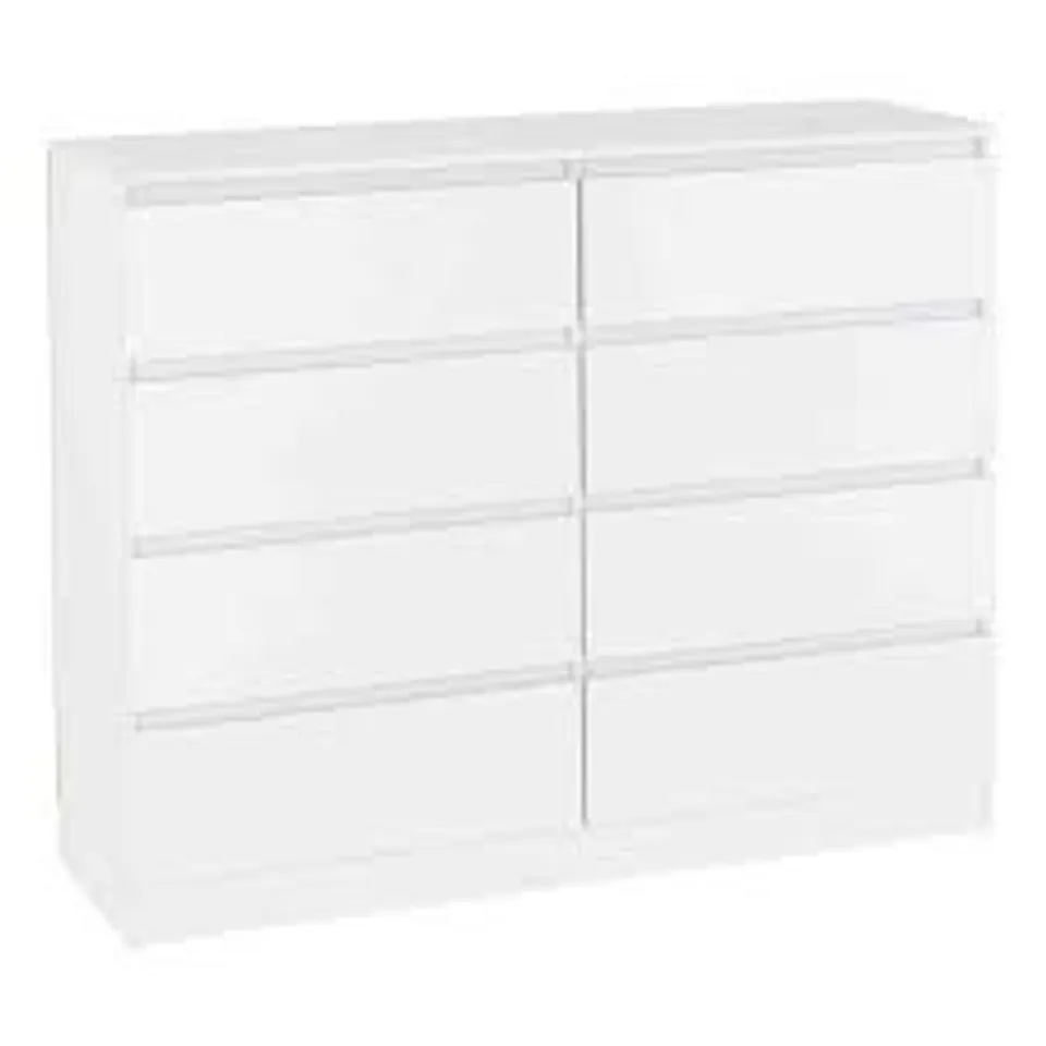 BOXED MALVERN 8 DRAWER CHEST - WHITE (2 BOXES)