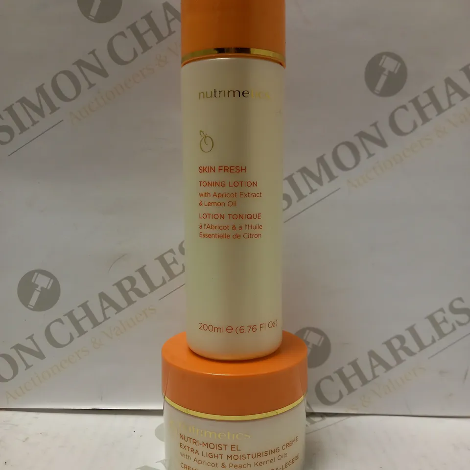 LOT OF 2 NUTRIMETICS PRODUCTS TO INCLUDE EXTRA-LIGHT MOISTURISING CREME, SKIN FRESH TONING LOTION