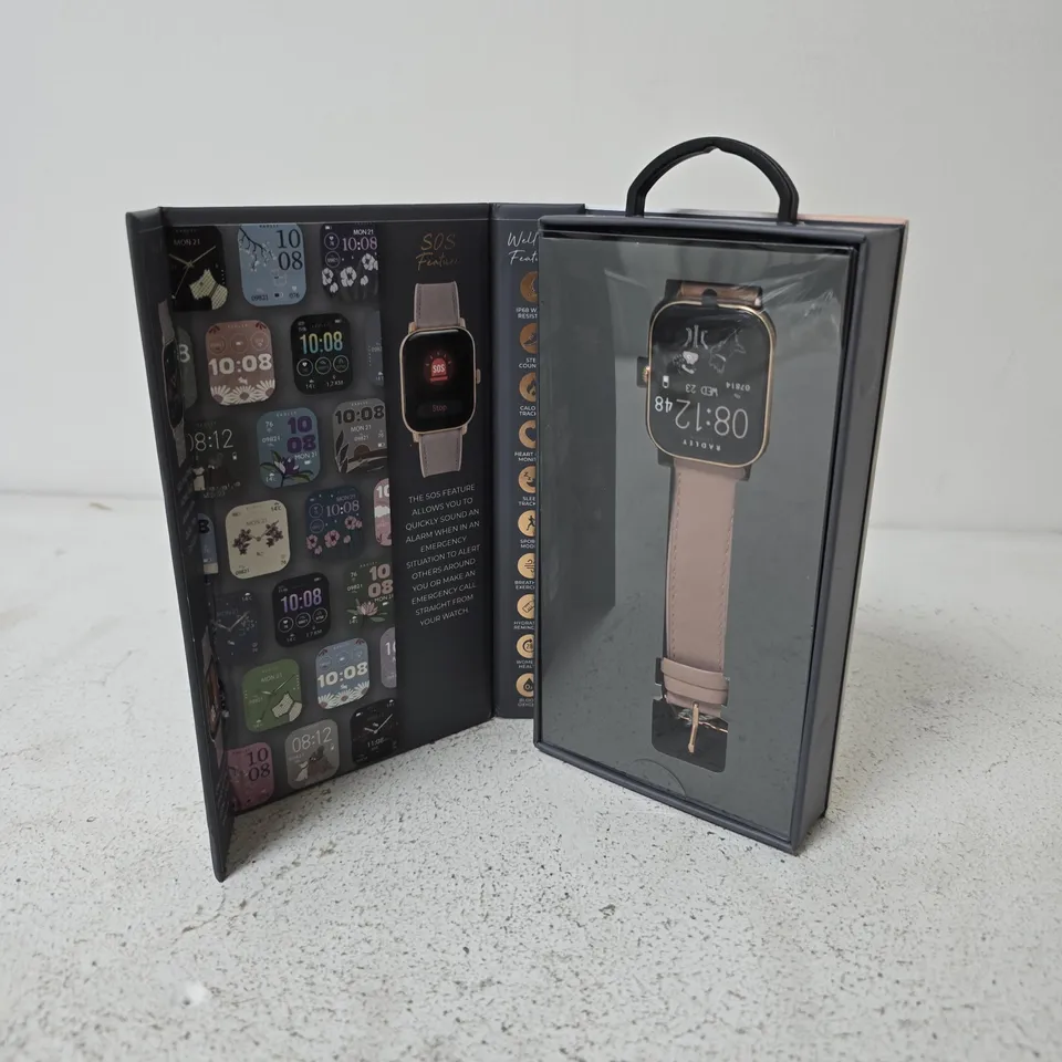 BOXED RADLEY PETITE CASE PINK LEATHER STRAP CALLING SMART WATCH