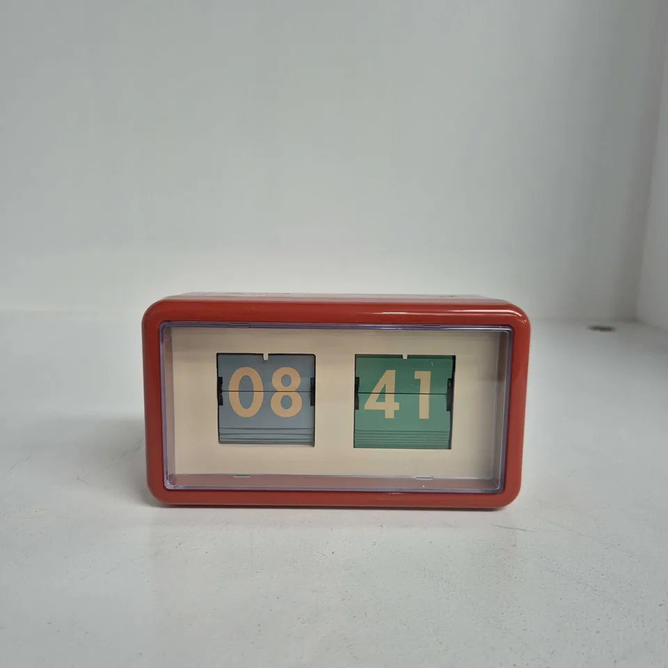 ZARA HOME FLIP CLOCK – RED PLASTIC 