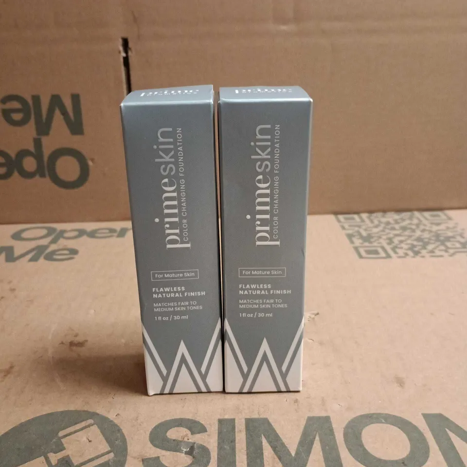 2 X PRIMESKIN FLAWLESS NATURAL FINISH 30ML BOXED