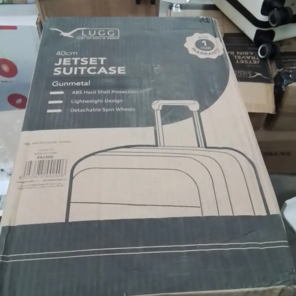 BOXED LUGG 40CM JETSET SUITCASE GUNMETAL 