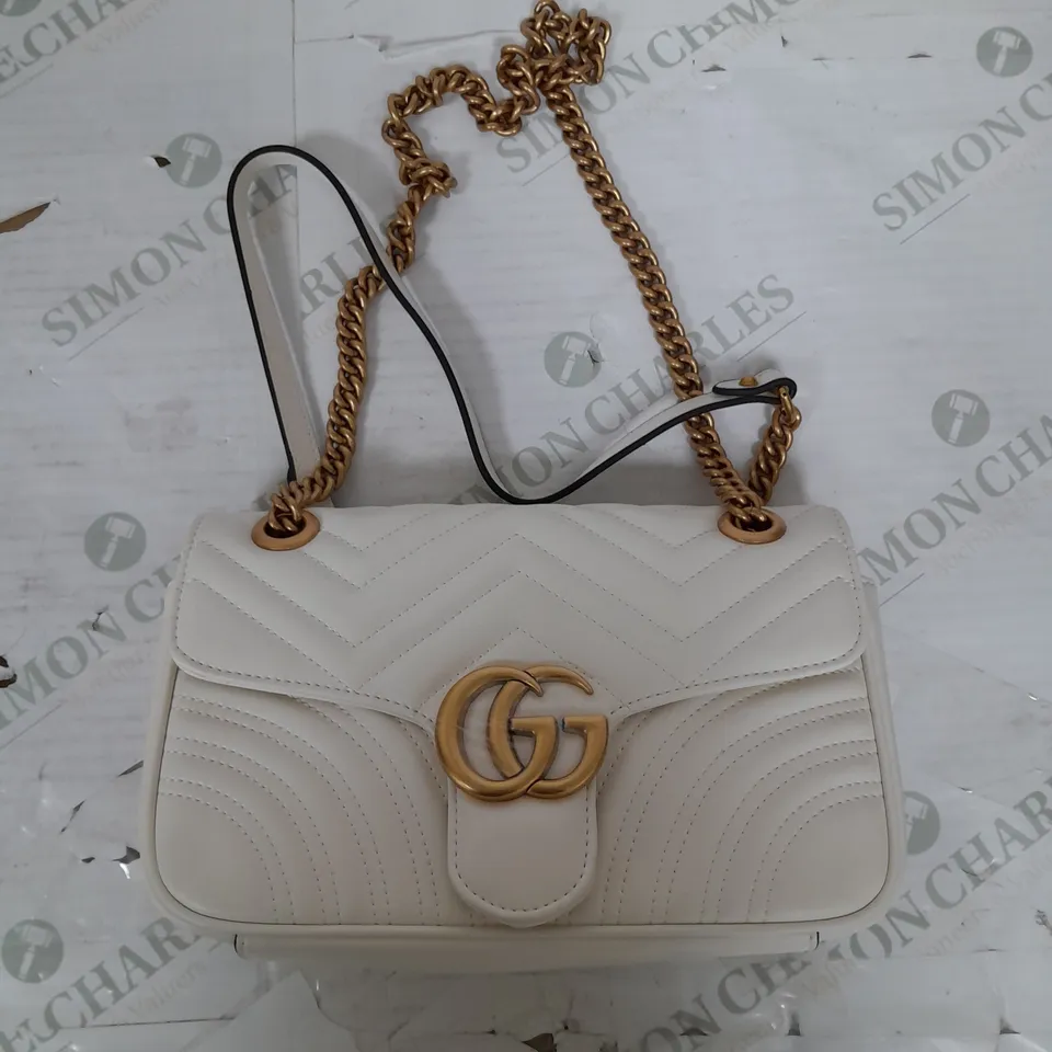 GUCCI WHITE PADDED CLUTCH BAG 
