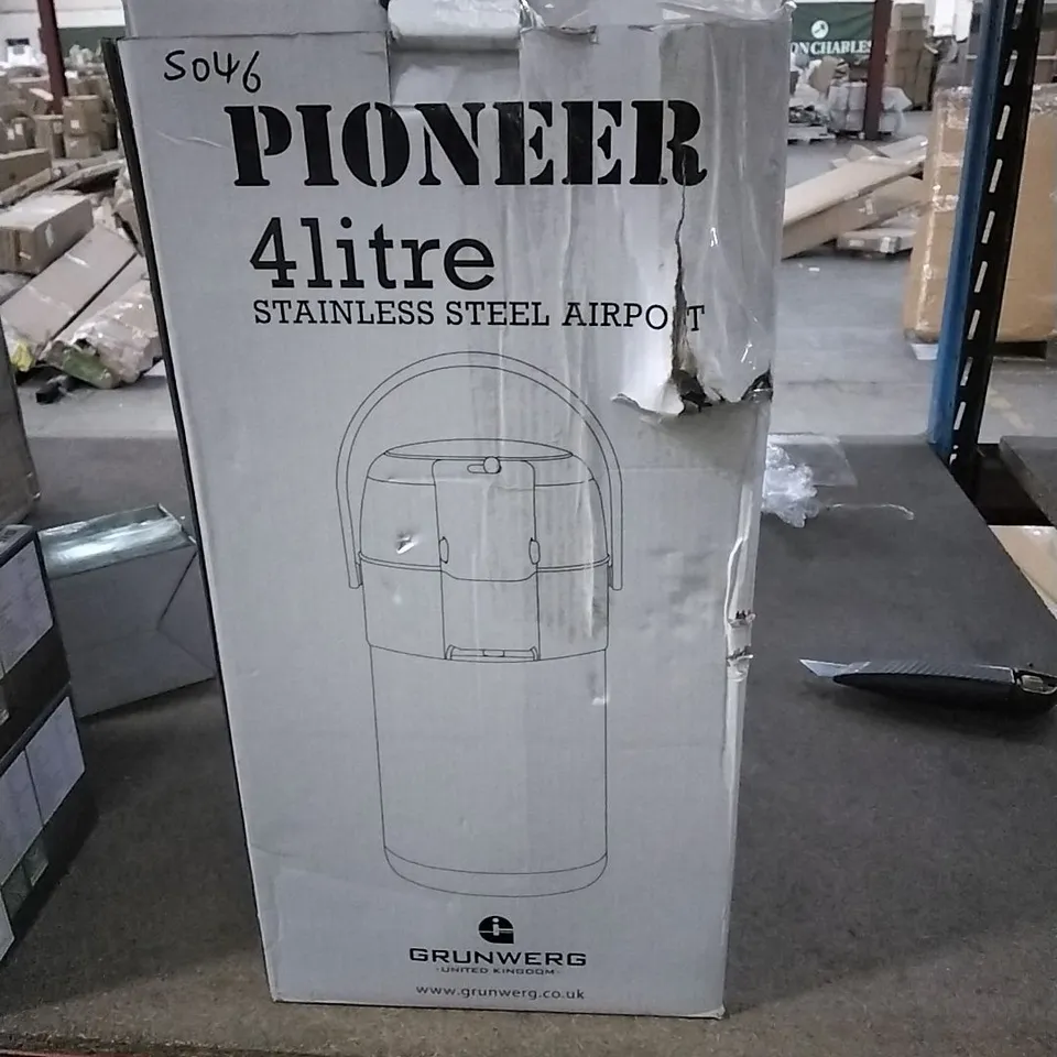 BOXED GRUNWERG PIONEER 4L STAINLESS STEEL AIRPOT 