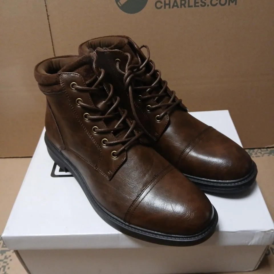 BUSINESS CLASS BENNETT BROWN LEATHER BOOTS - UK SIZE 11