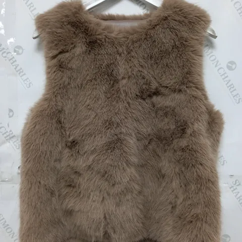 APRICOT ELEGANT GILET IN TAN - SIZE 10
