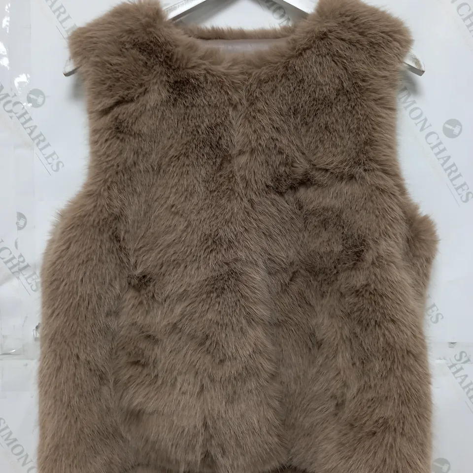 APRICOT ELEGANT GILET IN TAN - SIZE 10