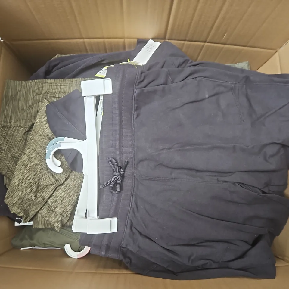 APPROXIMATELY 20 ASSORTED CLOTHING ITEMS IN VARIOUS SIZES, STYLES & COLOURS TO INCLUDE ITEMS SUCHS AS AUDEN BRALETTE, ALL IN MOTION JOGGERS, CAT & JACK CHILDRENS TOP, ETC - COLLECTION ONLY