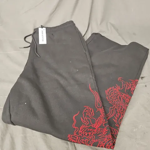 ED HARDY URBAN OUTFITTERS EXCLUSIVE BLACK DRAGON WIDE JOGGERS SIZE S
