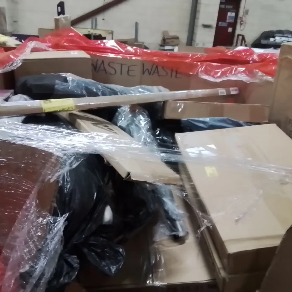 PALLET OF ASSORTED HOUSEHOLD GOODS AND PRODUCTS TO INCLUDE;TOILET SEAT,SCOOTER,CEILING FAN