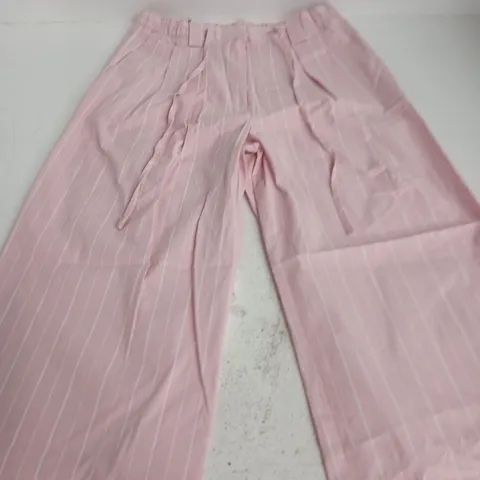 ZARA PINK PINSTRIPE WOMEN'S TROUSERS – SIZE S