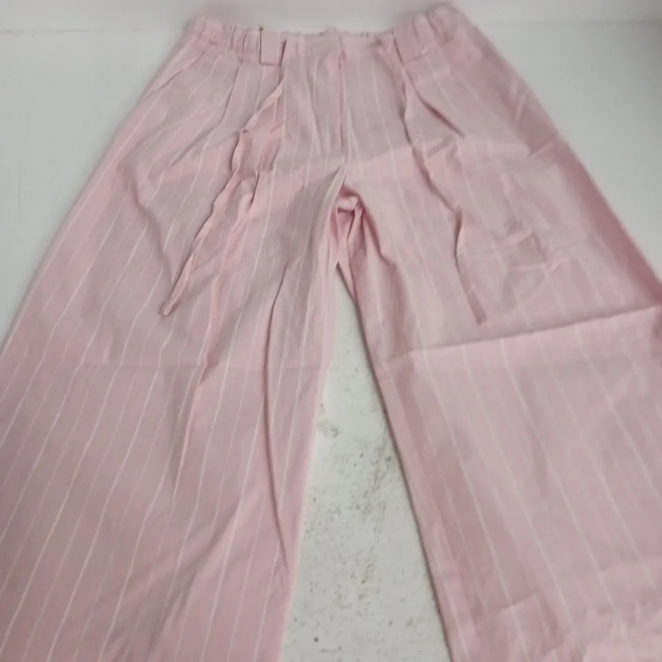 ZARA PINK PINSTRIPE WOMEN'S TROUSERS – SIZE S