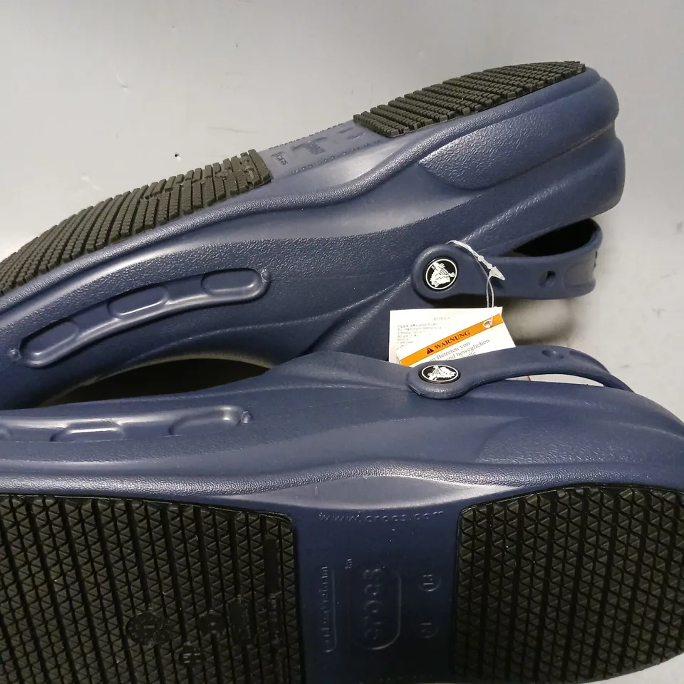 PAIR OF CROCS SHOES, NAVY - UK SIZE 12