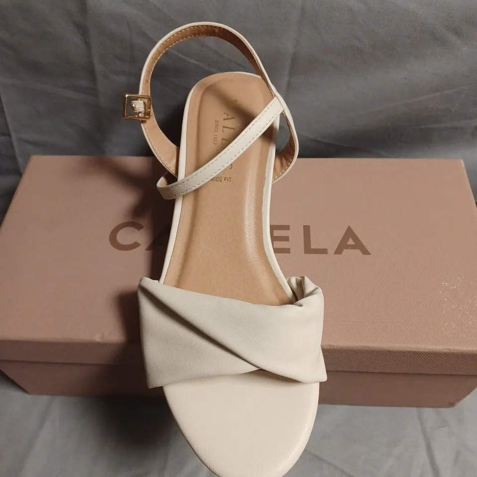 CREAM BOW-FRONT SANDALS, WOMEN'S – OPEN-TOE WITH ANKLE STRAP UK SIZE 3