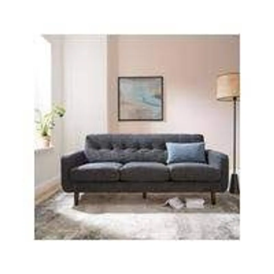 BOXED OSLO THREE SEATER SOFA SLATE FABRIC