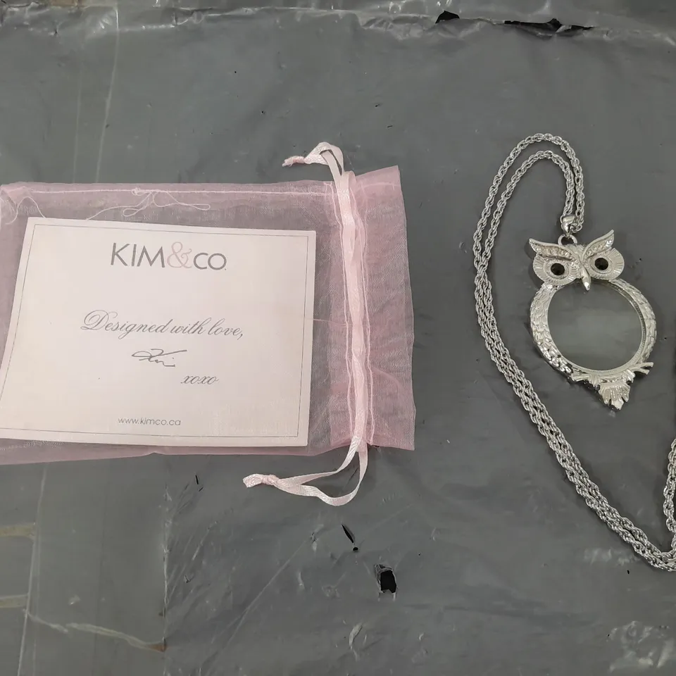 4X KIM&CO OWL MAGNIFYING NECKLACE 
