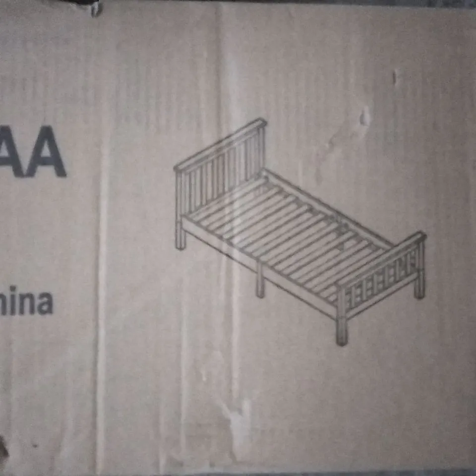 BOXED PINE SINGLE BED FRAME WHITE (1 BOX)